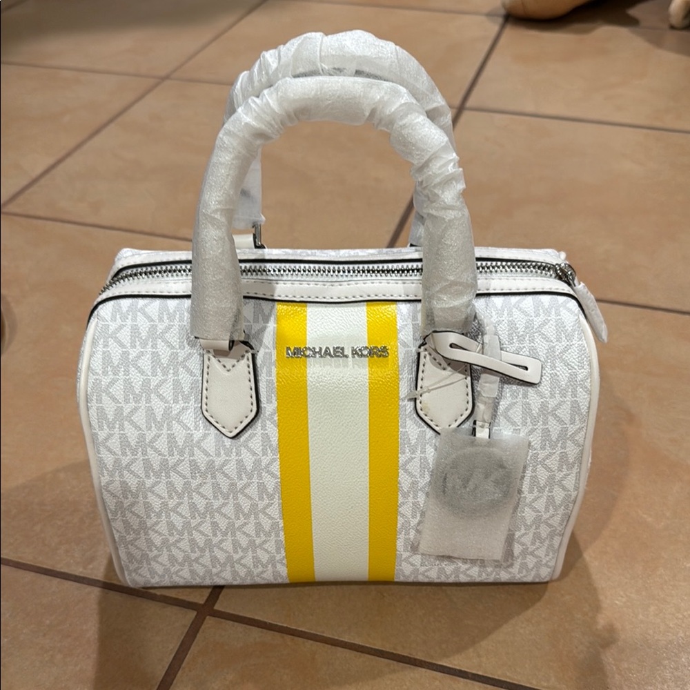 Michael Kors White and Yellow Women's Bag